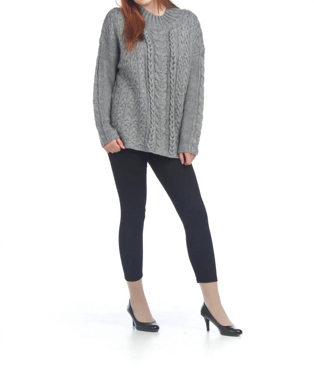NEW PAPILLON mock neck sweater in grey